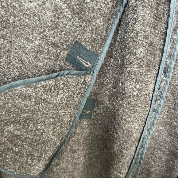 Stella Carakasi Brown Wool Blend Black Lace Wrap Asymmetrical Coat Size Small - Picture 11 of 15